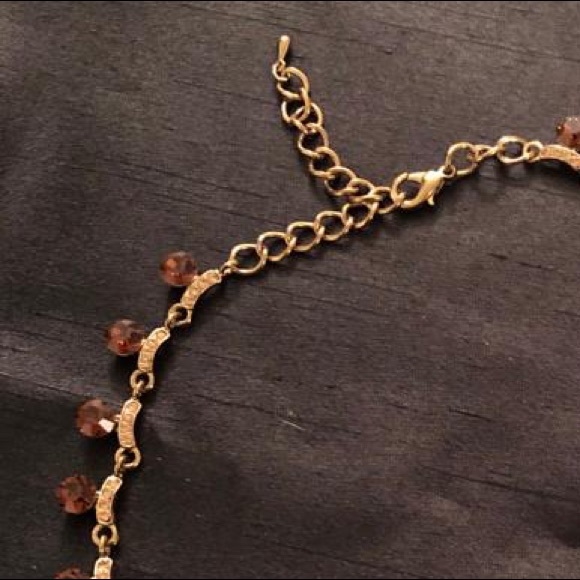 🆕🔥Bronze Crystals on Gold Necklace - Picture 2 of 3